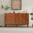Ruston 59-Inch Mid-Century Modern Sideboard With Geometric Carved Doors And Legs