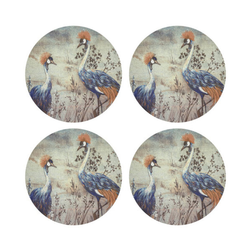 Sous-verres ronds en cuir Vegan, Roussi