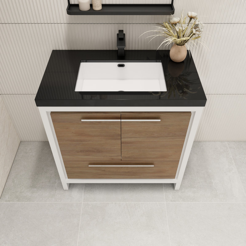 Ensemble de meuble-lavabo simple 36 po Enville, Chêne blanc