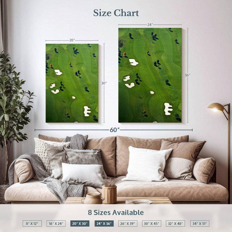 Sireci Golf Course From Above, 36" H x 24" W
