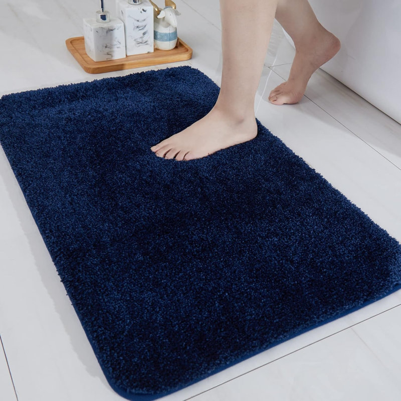 Bath Rugs for Bathroom Extra Thick, Navy, 36" L x 24" W
