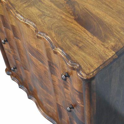 Commode à 3 tiroirs en bois massif Lume, marron