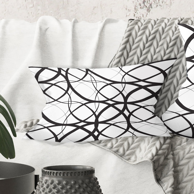 Motif géométrique monochrome - Coussin Mid-Century