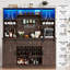 Meuble-bar avec station de recharge et portes coulissantes de style grange-73160983