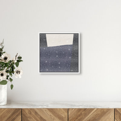 In Blue II Canvas Abstract Print by Oliver Gal, Black Frame, 12 x 12