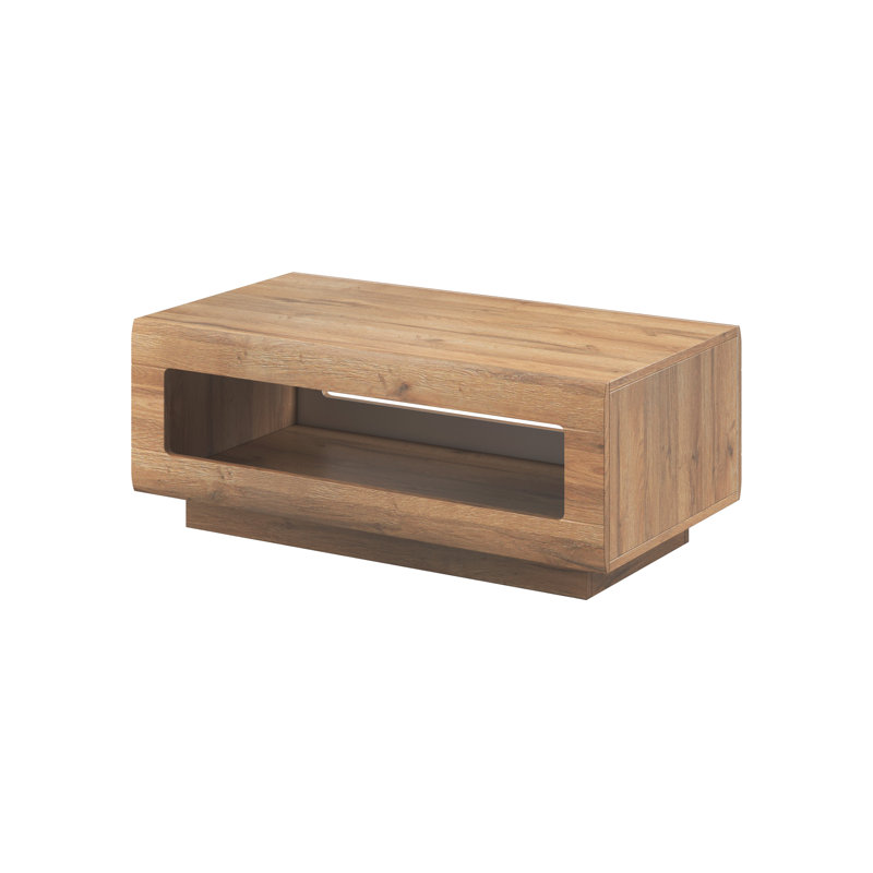 Aimes Block Coffee Table with Storage, Oak