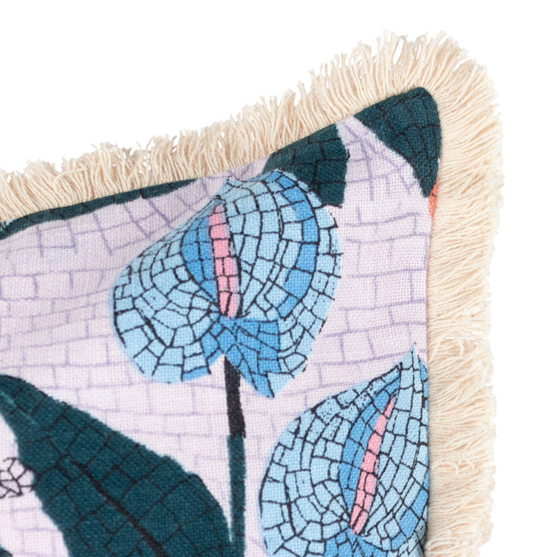 Cypressa Floral Square Cushion, Lilac