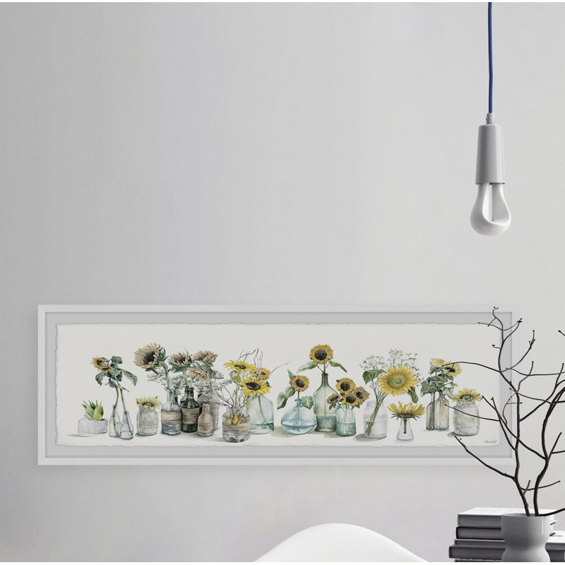 « lovely tournesols »-cadre photo panoramique sur papier, H 15 po x l 45 po x P 1,5 po