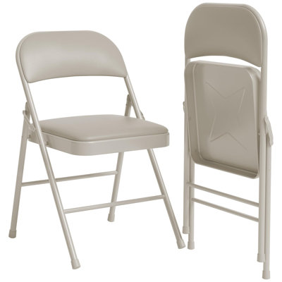 Chaises pliantes avec coussin et dossier rembourrés