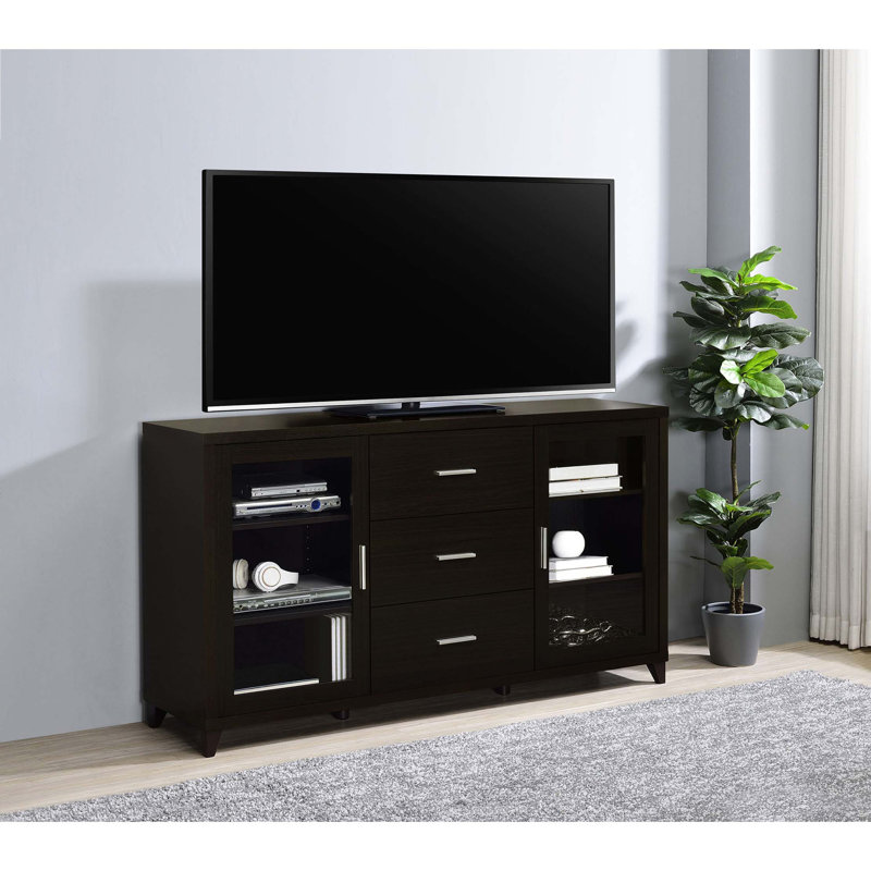 Meuble télé rectangulaire à 3 tiroirs Nyler Cappuccino