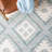 Vermont Hand Loomed Wool/Cotton Southwestern Rug in Blue/Ivory-1913550723