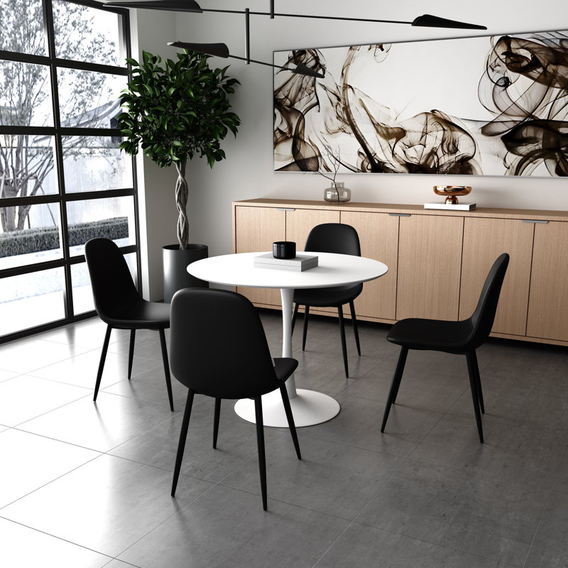 Blanco 4 - Person Pedestal Dining Set, 29."H x 31.5"L x 31.5"W