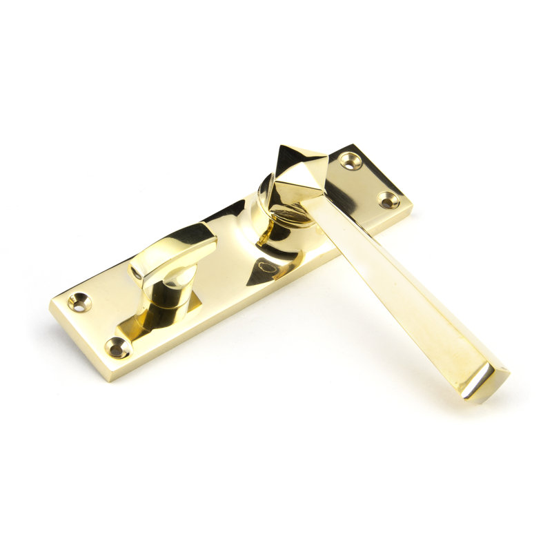 Straight Double Dummy Door Handle, Polished Brass