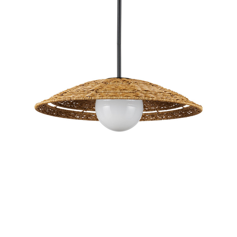 Luminaire suspendu d'extérieur Barbary, H 6,5 po x l 20 po x P 20 po