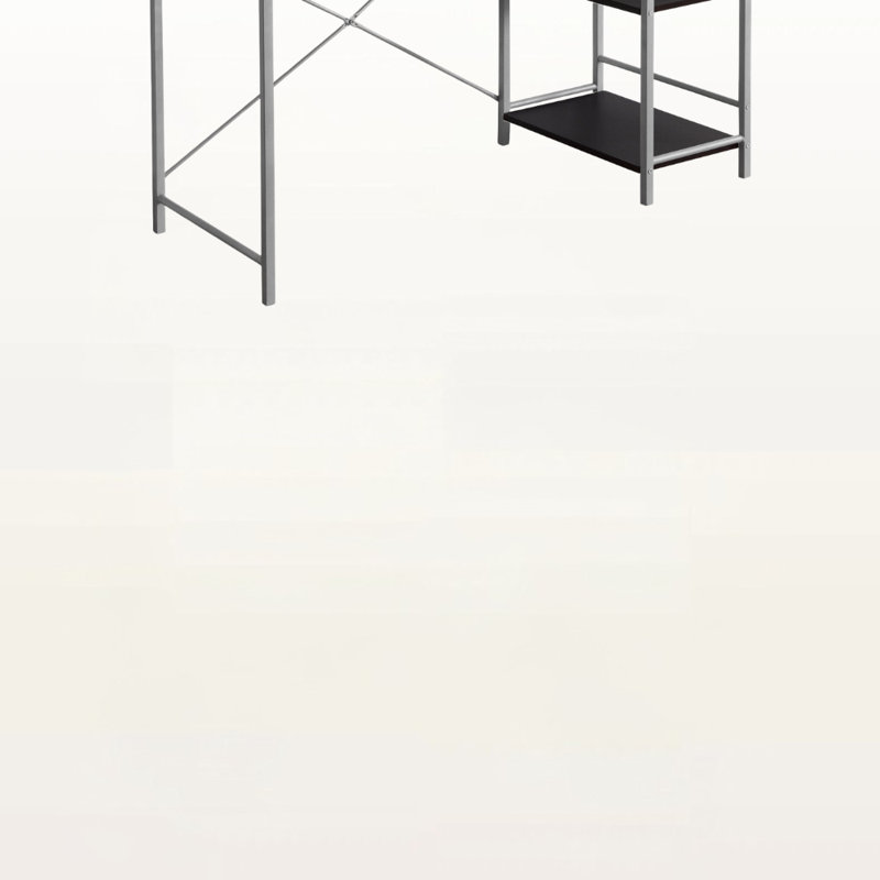 Bureau d'ordinateur à finition brune foncé à 4 tablettes Nembus, Marron foncé