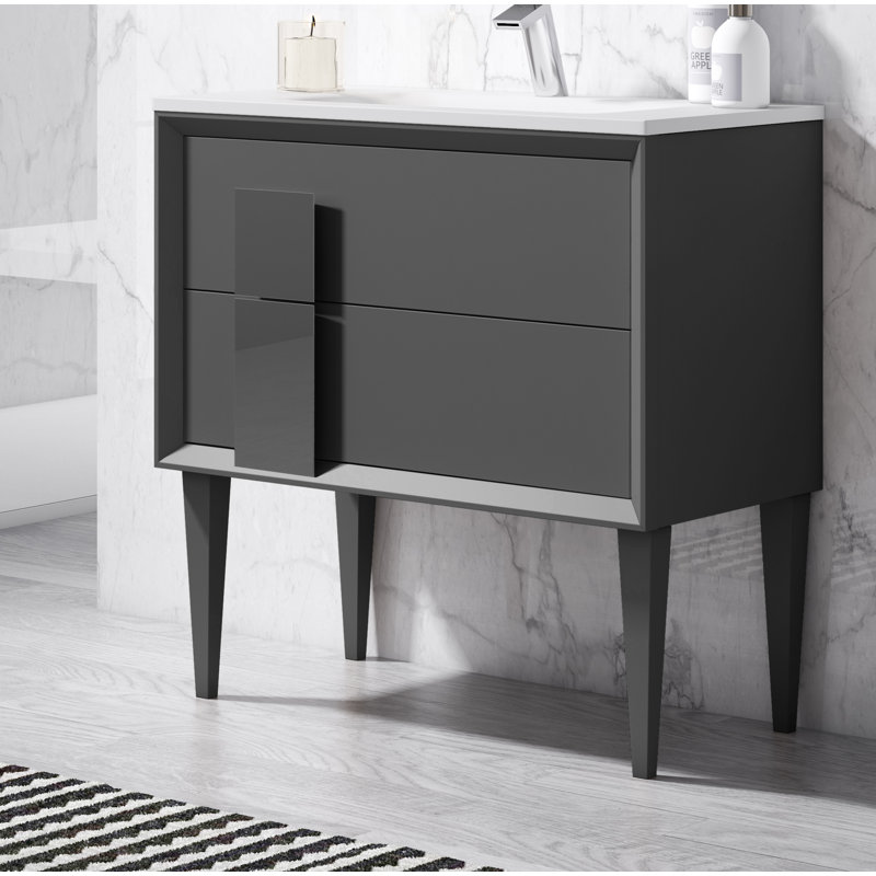 Ensemble de meuble-lavabo simple 40 po Zac, Noir