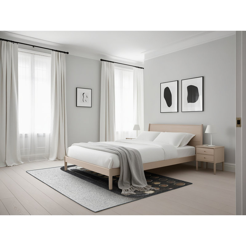 Tapis gris avec machine à écrire, Rectangle 5 pi x 7 pi