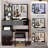 37" Middle Size Left Drawer Desktop Vanity Table, Brightness Adjust LED Mirror and Cushioned Stool-113847147