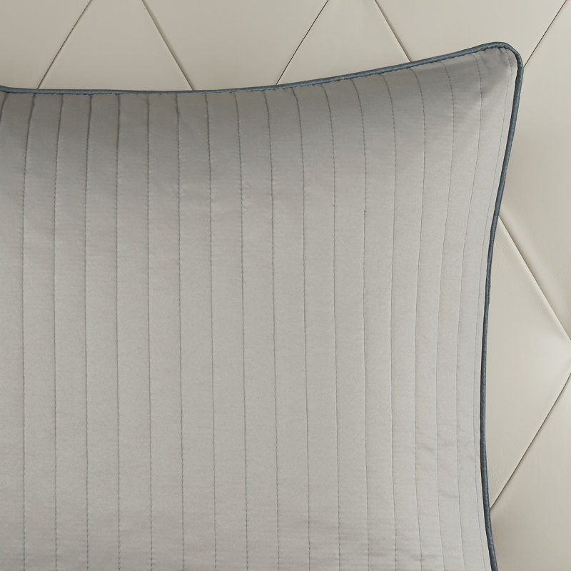 California King Gray and Teal Cotton Jacquard Bed in a Bag Set