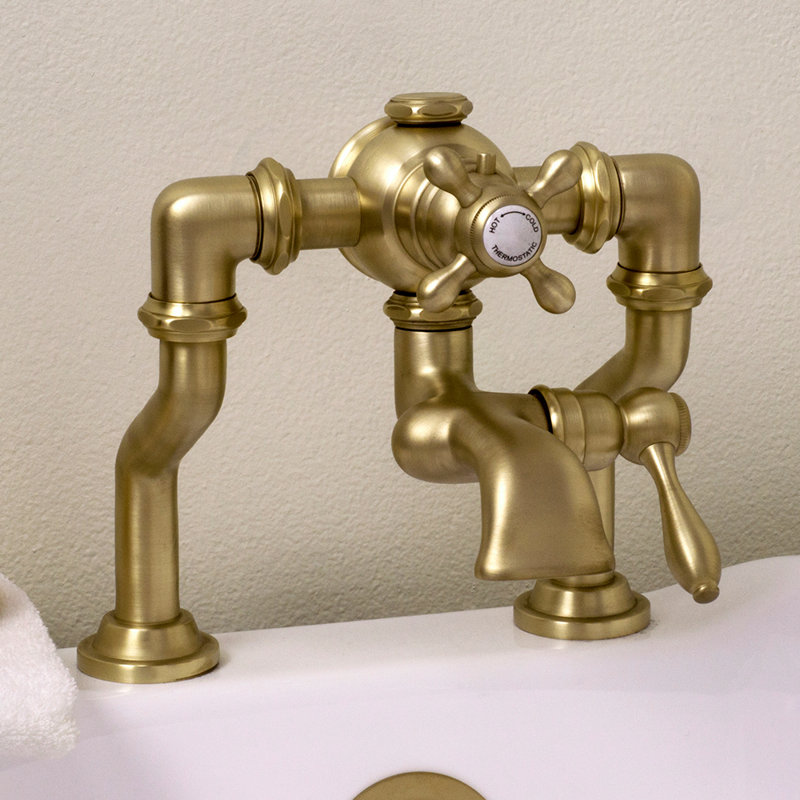 Robinet de baignoire thermostatique Offset, Unlacquered Satin Brass