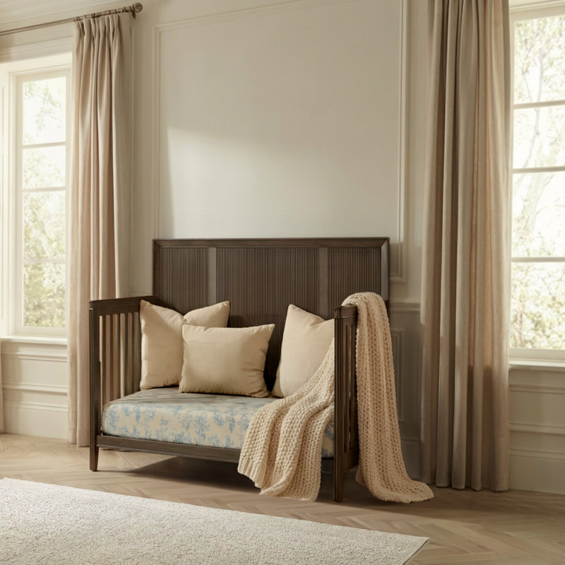 Reid 6 -in-1 Convertible Crib, Greige Wash