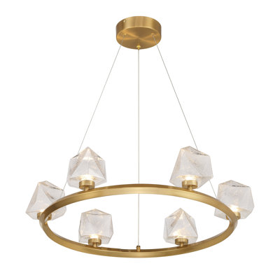 Yorkton 6-Light Chandelier in Warm Brass