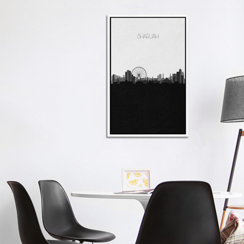 Sharjah, Uae City Skyline by Ayse Deniz Akerman - Print on Canvas, White, 66.04 cm H x 45.72 cm W