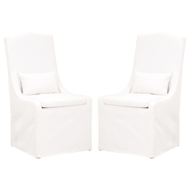 Chaise parsons en tissu Colette en blanc