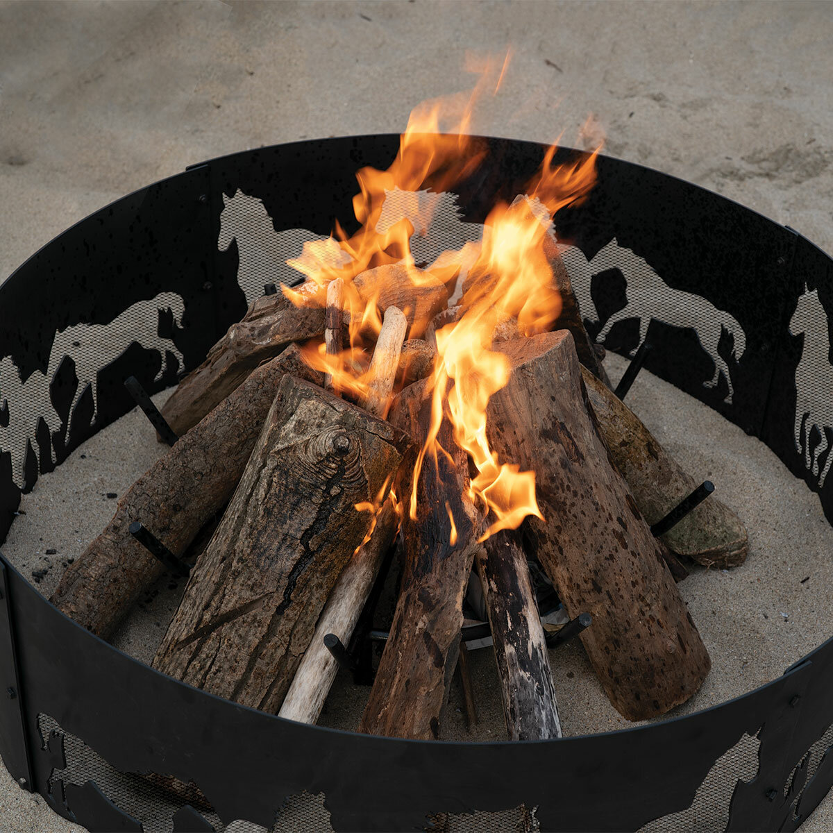 Arlmont & Co. Moody Horse Steel Wood Burning Fire Ring | Wayfair