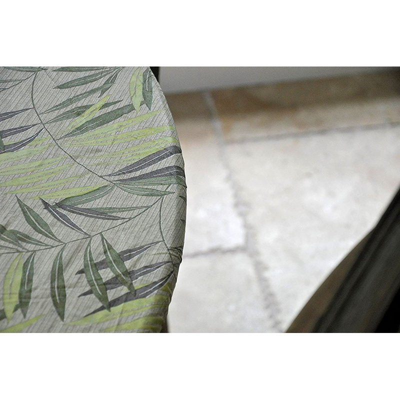 Bayou Breeze Deluxe Elastic Edged Flannel Backed Vinyl Fitted Table Cover - Fern Pattern - Oblong/Oval - Fits Tables Up To 48" W X 68" L