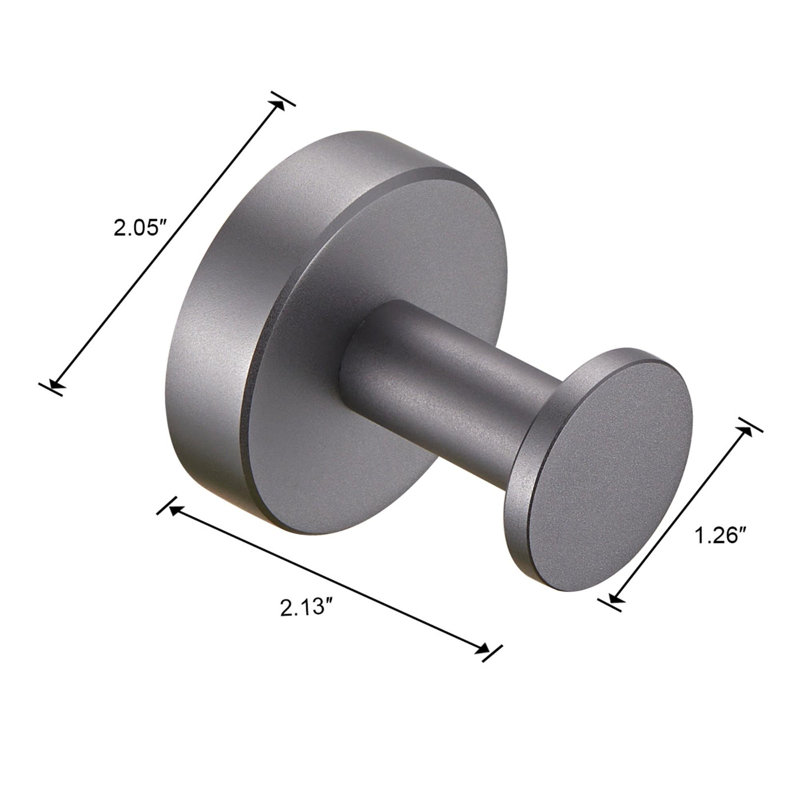 Sturdy and Durable Wall Mounted Bathroom Towel Hooks, Gray