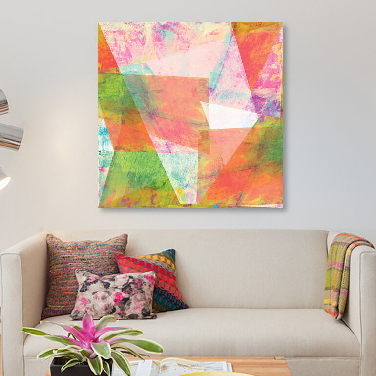 «Hi-Fi Geometric III», impression sur toile, H 18 po x l 18 po x P 1,5 po, Toile tendue, Pas de tapis