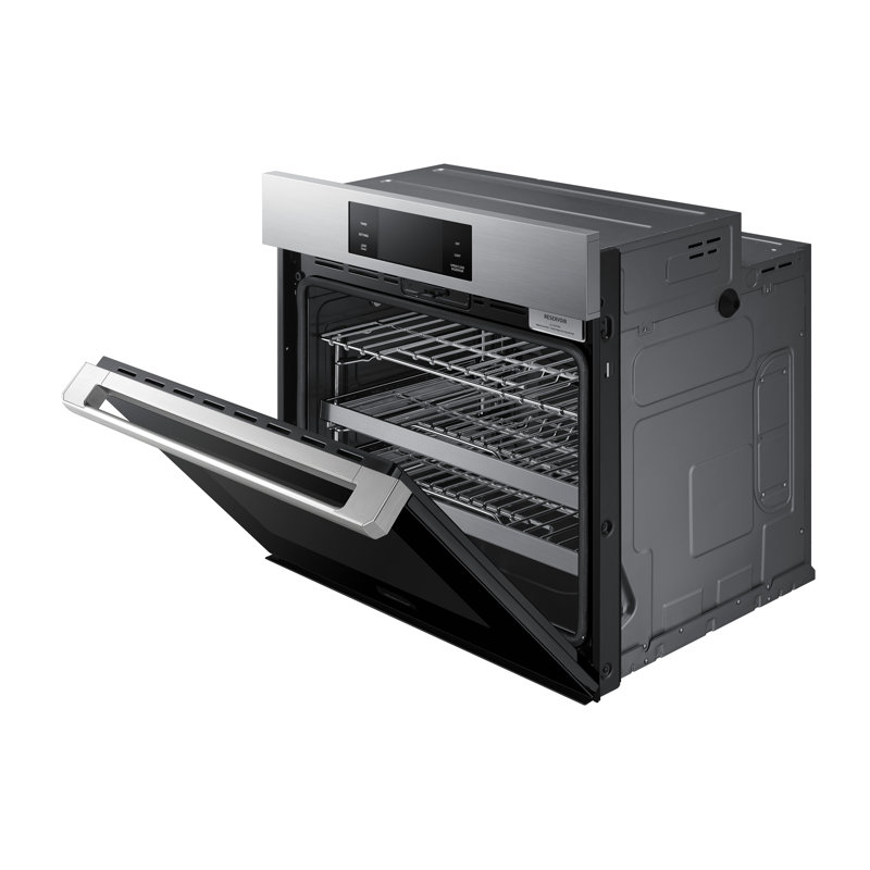 30" Single Wall Oven Steam, Contemporary, Silver Stainless