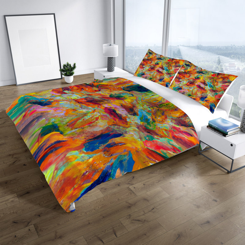 Polyester Abstract Duvet Cover, Twin Duvet Cover + 1 Queen Sham