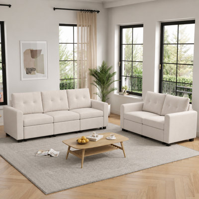  Ensemble de salon modulaire capitonné 2 pièces Alcester
