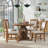 5-Piece Retro Functional Dining Set, 1 Extendable Table With A 16-Inch Leaf And 4 Upholstered Chairs