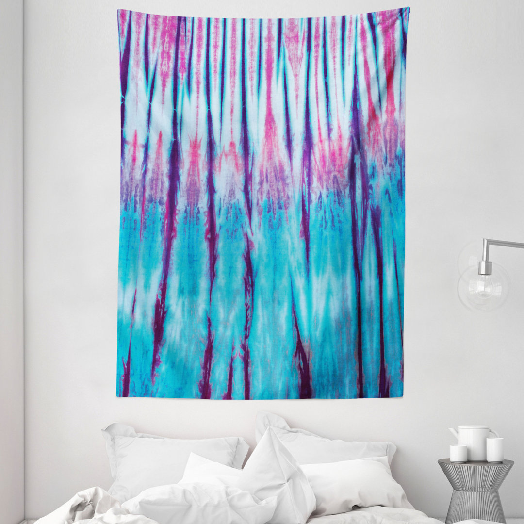 Wandbehang Nahaufnahme von vertikalen Gradient Tie Dye Effekt Hippie Alter Life Retro