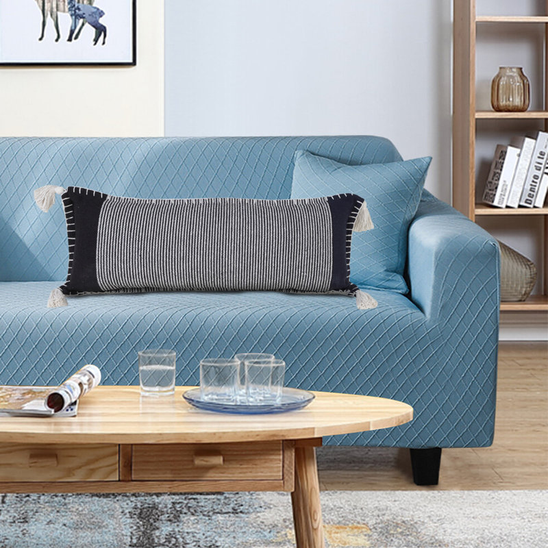  Housse de coussin rectangulaire simple en coton à insertions simples, Housse de coussin seulement - sans coussin