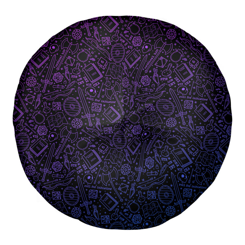 Coussin de sol Katelyn Elizabeth, 30 po x 30 po, Noir / mauve / bleu