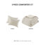 Édredon 3 pièces - Motif géométrique 100% coton double / grand beige
