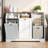 Tilt Out Laundry Hamper Cabinet, Laundry Hamper with 2x8.7 Gallon Baskets, Hidden Laundry Baskets with 4 Hooks and 3 Towel Racks, Trash Can Cabinet-100919599
