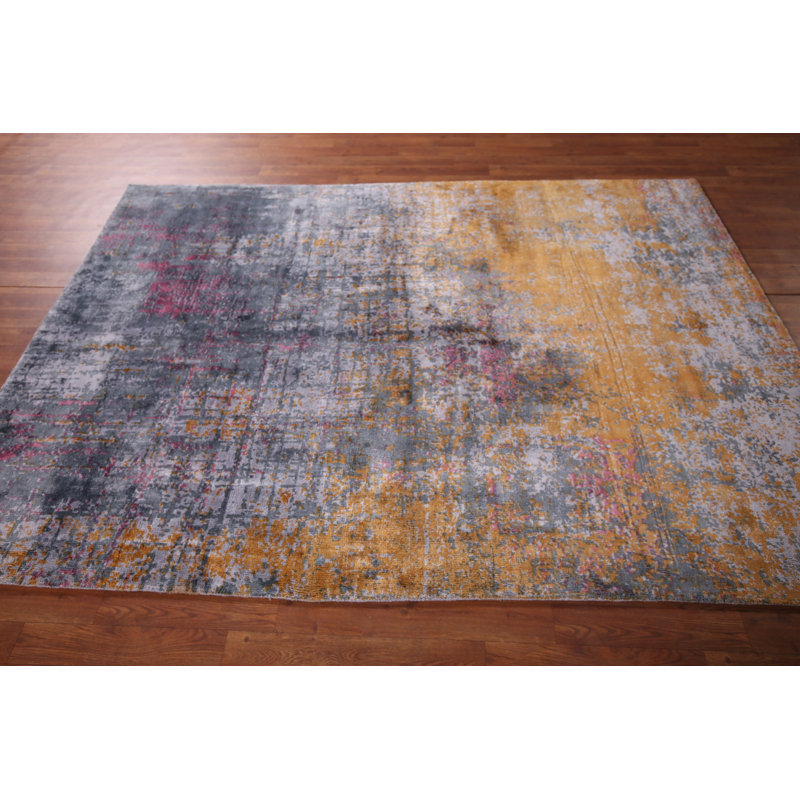 Tapis multicolore abstrait moderne 6 x 8