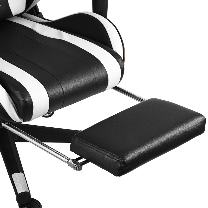Fauteuil de jeu pour pc et course, Blanc
