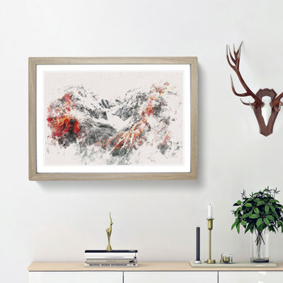 Alpenglow upon the Mountains Watercolour - Picture Frame Graphic Art Print