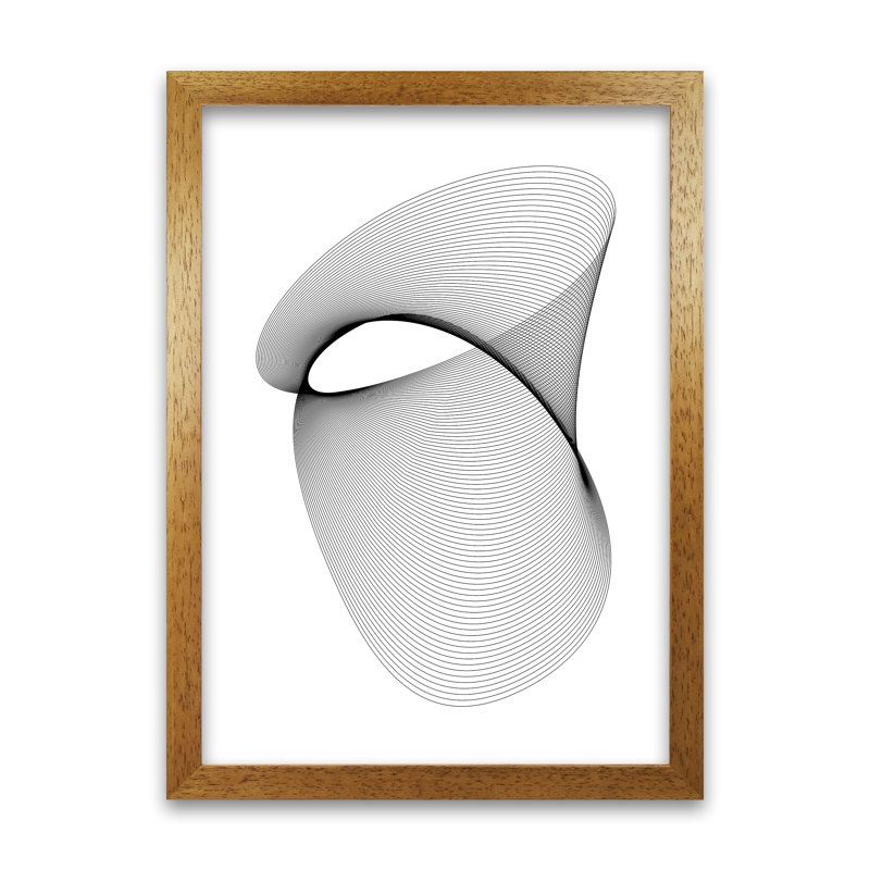 Geometric Modern Art Original - Print, Oak Frame, 59cm H x 42cm W x 3cm D