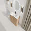 Meuble-lavabo autoportant 36 po avec lavabo en céramique blanche et porte à fermeture en douceur, emballage Kd, contreplaqué