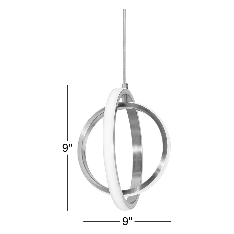 Luminaire suspendu à 2 lumières DEL avec accents, Laiton satiné