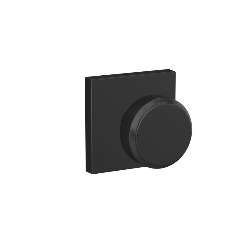 Bowery Double Dummy Knob with Collins Trim, Matte Black