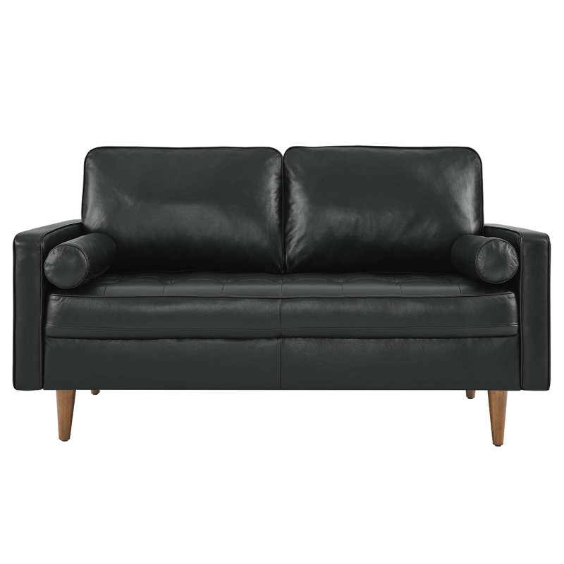 Causeuse en cuir Valor, Similicuir noir