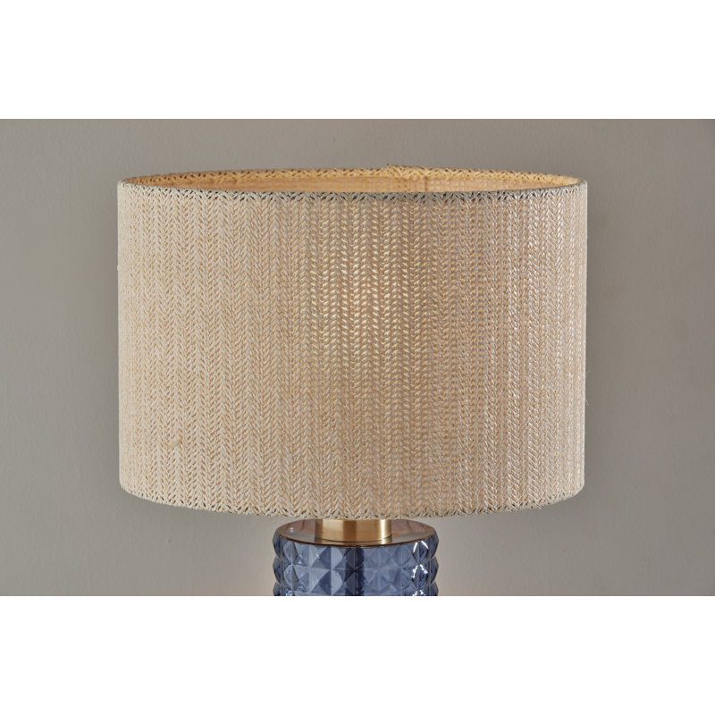 Portsmouth Glass Table Lamp, Blue/Brass